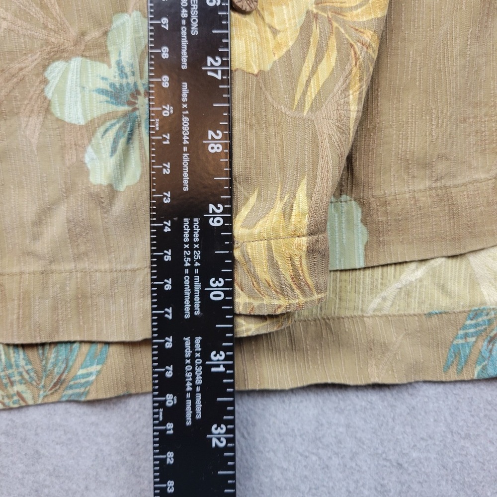 Tommy‎ Bahama Silk Shirt Mens XXL Brown Floral Hawaiian Button Up Beach Casual - Picture 6 of 12